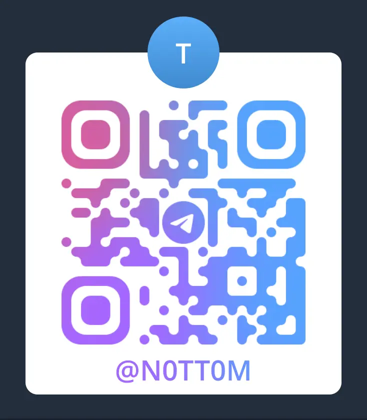 Código QR de Telegram para @N0TT0M