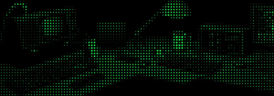 Gráfico de matriz de puntos verde de un café servido