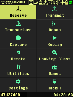 Codec theme. Main menu
