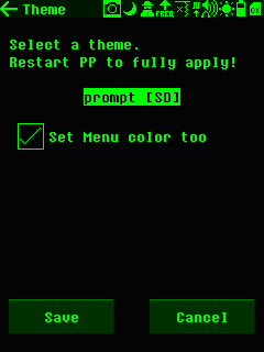 Theme selector.Settings > Theme